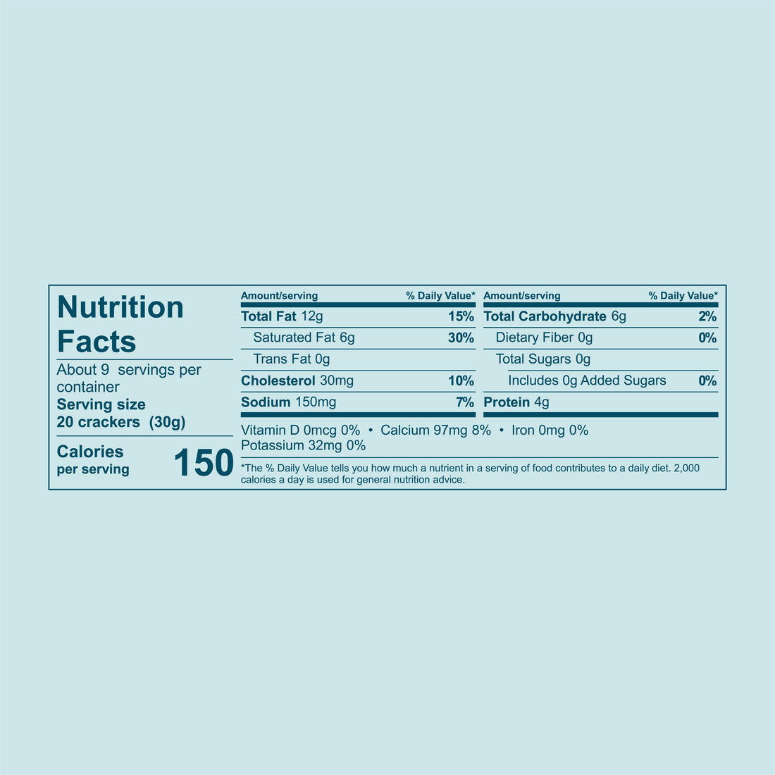The Night Baker Cheddar Cheese Wafers Nutrition Facts