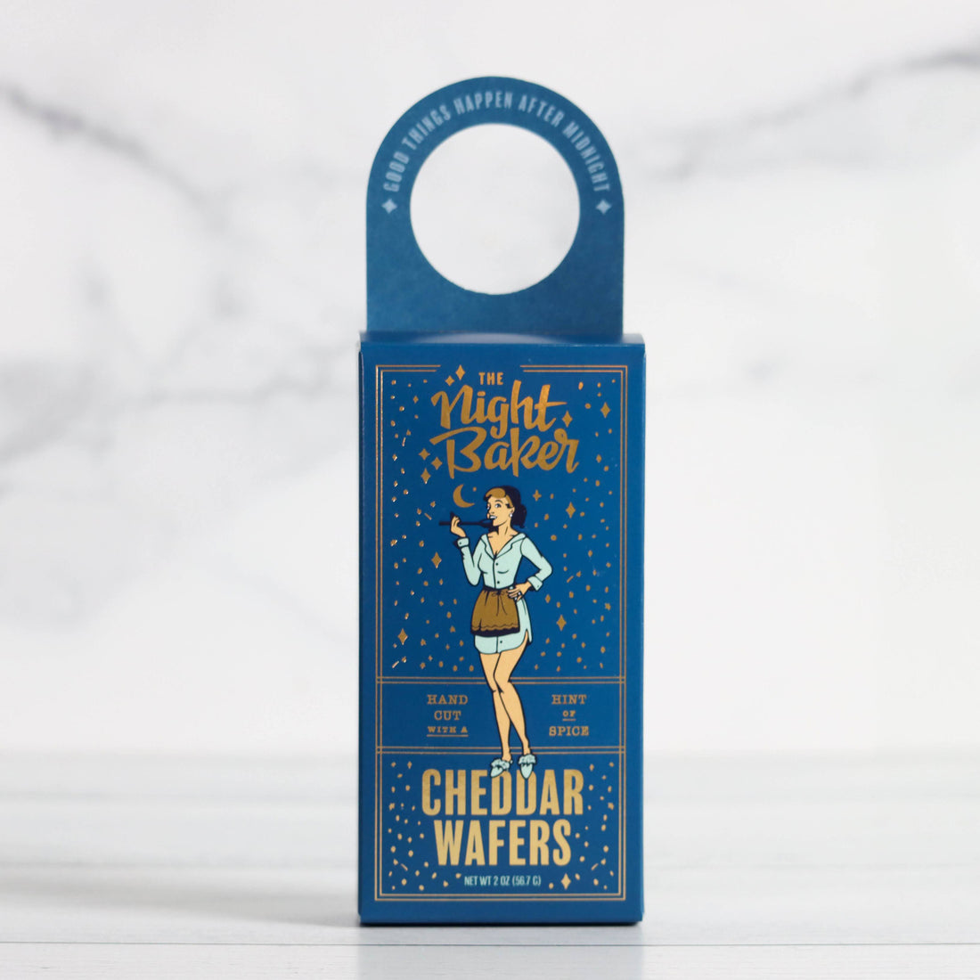 The Night Baker Cheddar Cheese Wafers Wine Bottle Box Snack